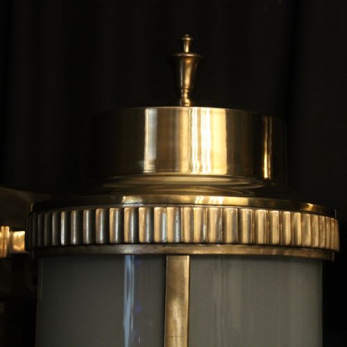 ENGLISH BRONZE ART DECO EXTERNAL ANTIQUE WALL LANTERNS - ADDITIONAL PHOTO 6