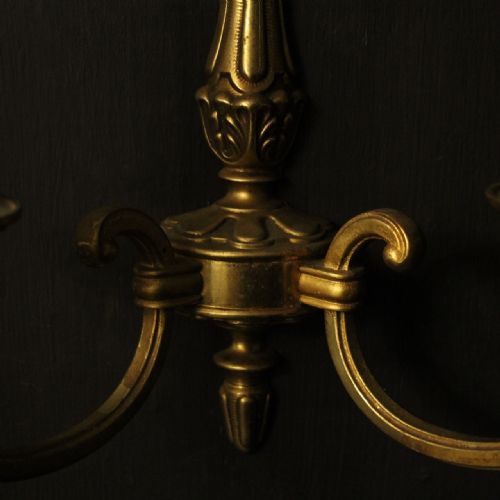 FRENCH PAIR OF GILDED BRASS ANTIQUE WALL LIGHTS - ADDITIONAL PHOTO 7