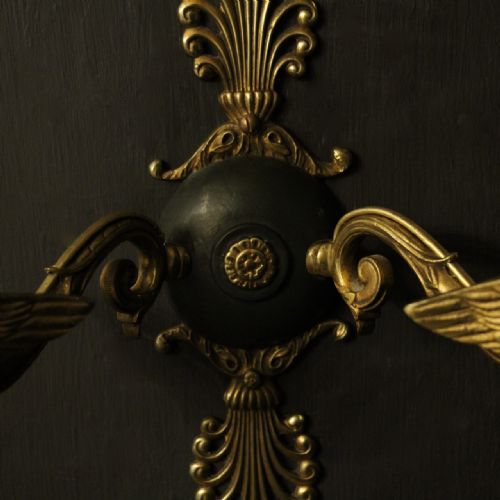 FRENCH PAIR OF EMPIRE ANTIQUE WALL LIGHTS - ADDITIONAL PHOTO 2