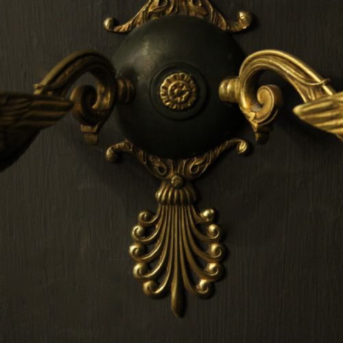 FRENCH PAIR OF EMPIRE ANTIQUE WALL LIGHTS - ADDITIONAL PHOTO 5
