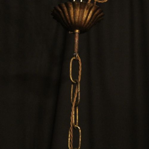 ITALIAN FLORETINE GILTWOOD 10 LIGHT ANTIQUE CHANDELIER - ADDITIONAL PHOTO 9