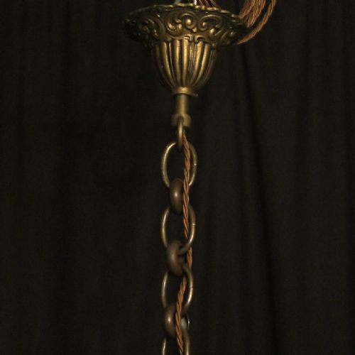 FRENCH LARGE GILDED BRONZE ANTIQUE HALL LANTERN - ADDITIONAL PHOTO 9