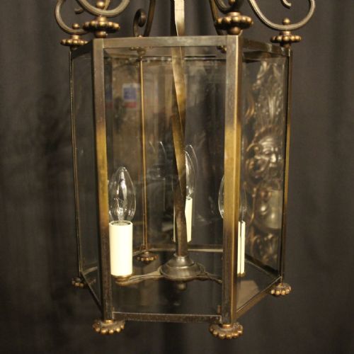 FRENCH HEXAGONAL TRIPLE LIGHT HALL LANTERN - ADDITIONAL PHOTO 5