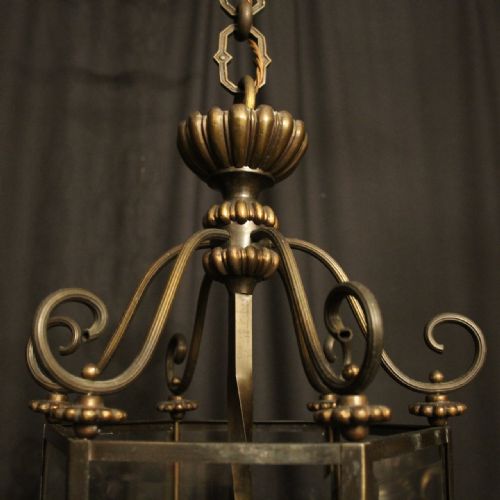 FRENCH HEXAGONAL TRIPLE LIGHT HALL LANTERN - ADDITIONAL PHOTO 6