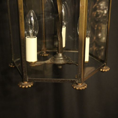 FRENCH HEXAGONAL TRIPLE LIGHT HALL LANTERN - ADDITIONAL PHOTO 8