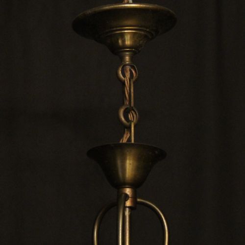 FRENCH PAIR BRASS CONVEX TRIPLE LIGHT LANTERNS - ADDITIONAL PHOTO 9