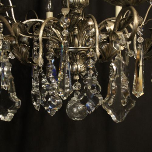ITALIAN SILVER CRYSTAL GENOA 8 LIGHT CHANDELIER - ADDITIONAL PHOTO 5