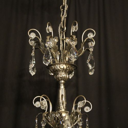 ITALIAN SILVER CRYSTAL GENOA 8 LIGHT CHANDELIER - ADDITIONAL PHOTO 7