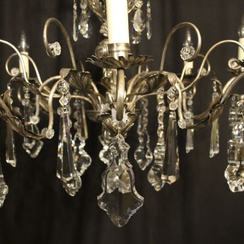 ITALIAN SILVER CRYSTAL GENOA 8 LIGHT CHANDELIER - ADDITIONAL PHOTO 8
