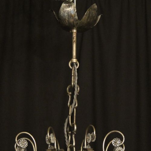 ITALIAN SILVER CRYSTAL GENOA 8 LIGHT CHANDELIER - ADDITIONAL PHOTO 9