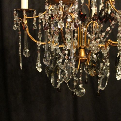 ITALIAN FLORENTINE CRYSTAL 7 LIGHT ANTIQUE CHANDELIER - ADDITIONAL PHOTO 6