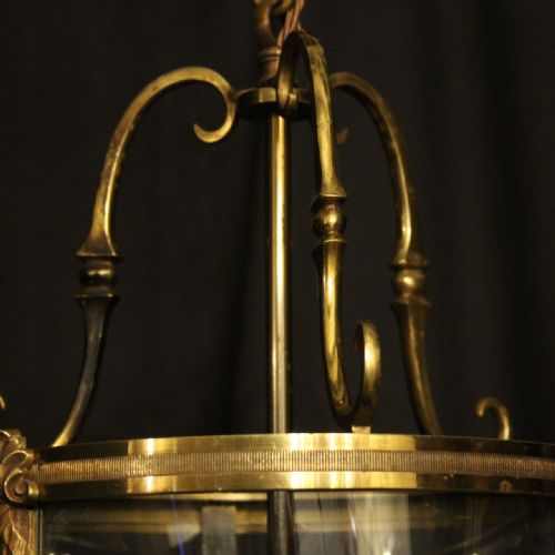 FRENCH GILDED BRONZE CONVEX ANTIQUE HALL LANTERN - ADDITIONAL PHOTO 7