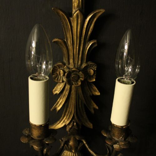FLORENTINE PAIR OF GILTWOOD WALL LIGHTS - ADDITIONAL PHOTO 5