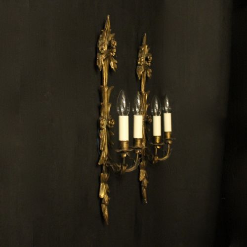 FLORENTINE PAIR OF GILTWOOD WALL LIGHTS - ADDITIONAL PHOTO 8