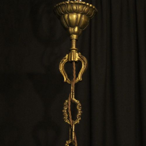 ITALIAN GILDED BRONZE CRYSTAL 12 LIGHT ANTIQUE CHANDELIER - ADDITIONAL PHOTO 8