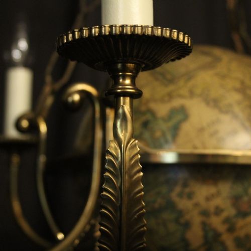 FRENCH GILDED BRASS ATLAS 6 LIGHT CHANDELIER - ADDITIONAL PHOTO 5