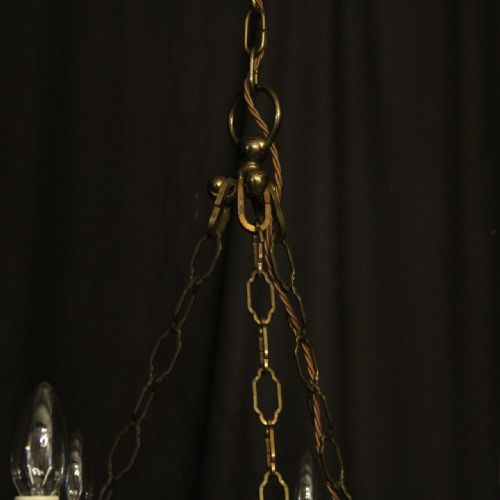 FRENCH GILDED BRASS ATLAS 6 LIGHT CHANDELIER - ADDITIONAL PHOTO 8
