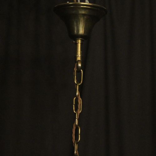 FRENCH GILDED BRASS ATLAS 6 LIGHT CHANDELIER - ADDITIONAL PHOTO 9