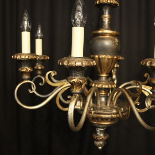 ITALIAN FLORENTINE GILTWOOD 6 LIGHT CHANDELIER - ADDITIONAL PHOTO 1