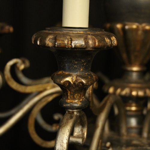 ITALIAN FLORENTINE GILTWOOD 6 LIGHT CHANDELIER - ADDITIONAL PHOTO 5