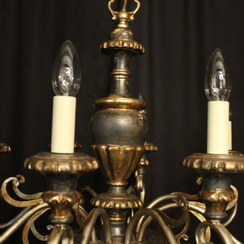 ITALIAN FLORENTINE GILTWOOD 6 LIGHT CHANDELIER - ADDITIONAL PHOTO 6