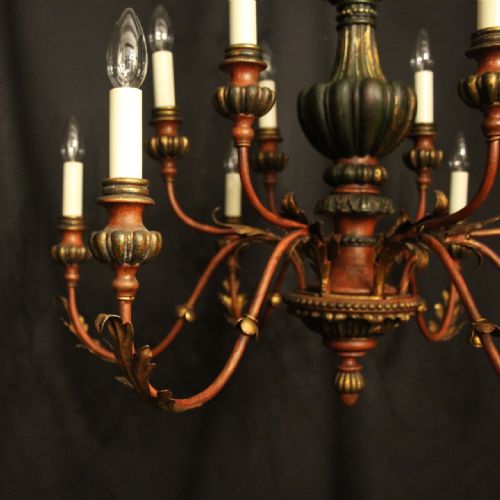 FLORENTINE 12 LIGHT POLYCHROME CHANDELIER - ADDITIONAL PHOTO 1