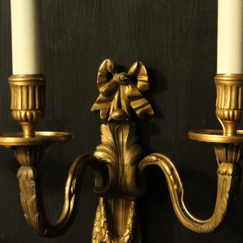FRENCH 19TH CENTURY BRONZE WALL SCONCES - ADDITIONAL PHOTO 1