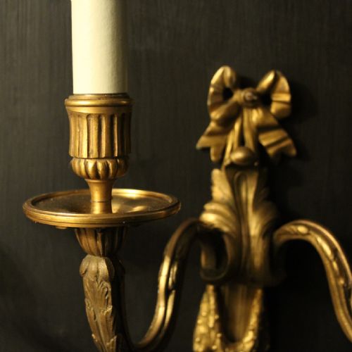 FRENCH 19TH CENTURY BRONZE WALL SCONCES - ADDITIONAL PHOTO 2