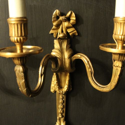 FRENCH 19TH CENTURY BRONZE WALL SCONCES - ADDITIONAL PHOTO 3