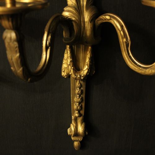 FRENCH 19TH CENTURY BRONZE WALL SCONCES - ADDITIONAL PHOTO 4