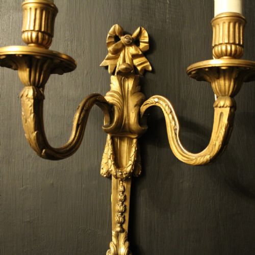 FRENCH 19TH CENTURY BRONZE WALL SCONCES - ADDITIONAL PHOTO 6