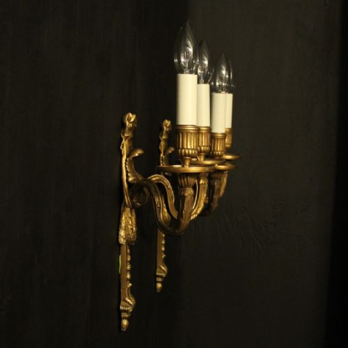 FRENCH 19TH CENTURY BRONZE WALL SCONCES - ADDITIONAL PHOTO 7