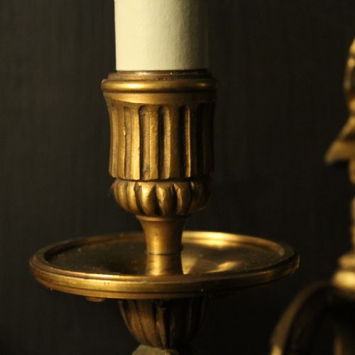 FRENCH 19TH CENTURY BRONZE WALL SCONCES - ADDITIONAL PHOTO 8