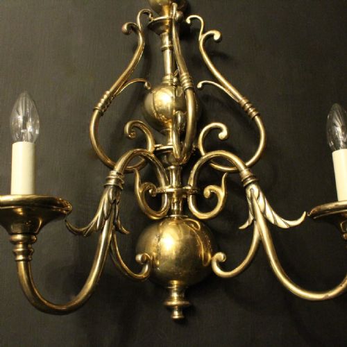 ENGLISH PAIR OF BRASS TWIN ARM ANTIQUE WALL LIGHTS - ADDITIONAL PHOTO 7