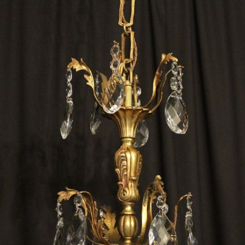 ITALIAN BRONZE CRYSTAL ANTIQUE CHANDELIER - ADDITIONAL PHOTO 4