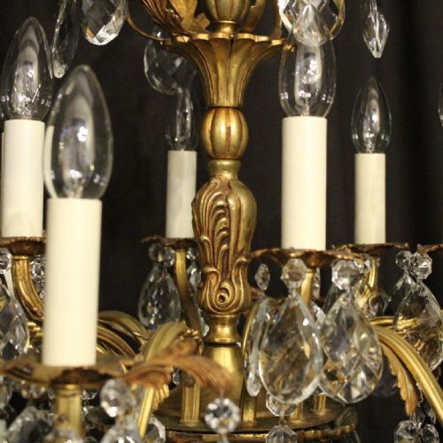 ITALIAN BRONZE CRYSTAL ANTIQUE CHANDELIER - ADDITIONAL PHOTO 5