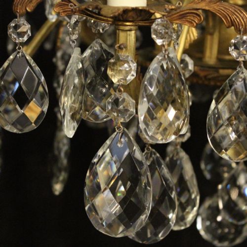 ITALIAN BRONZE CRYSTAL ANTIQUE CHANDELIER - ADDITIONAL PHOTO 7