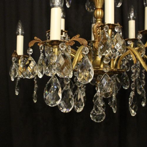 ITALIAN BRONZE CRYSTAL ANTIQUE CHANDELIER - ADDITIONAL PHOTO 8