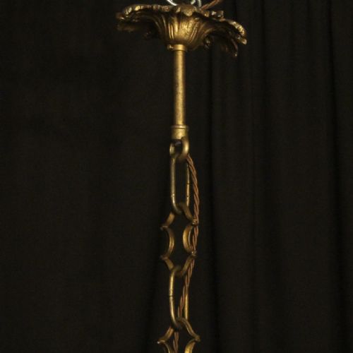FRENCH 19TH CENTURY GILDED BRONZE ANTIQUE HALL LANTERN - ADDITIONAL PHOTO 9