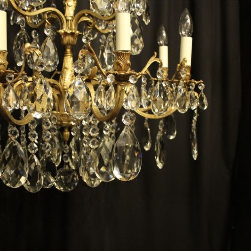 ITALIAN GILT BRONZE 12 LIGHT ANTIQUE CHANDELIER - ADDITIONAL PHOTO 4