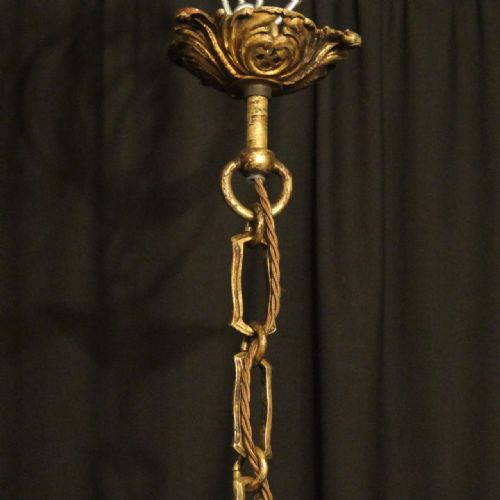 ITALIAN GILT BRONZE 12 LIGHT ANTIQUE CHANDELIER - ADDITIONAL PHOTO 9