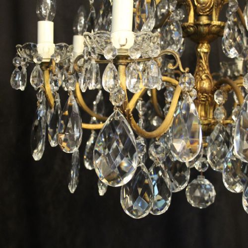 ITALIAN GILDED CRYSTAL 12 LIGHT ANTIQUE CHANDELIER - ADDITIONAL PHOTO 1