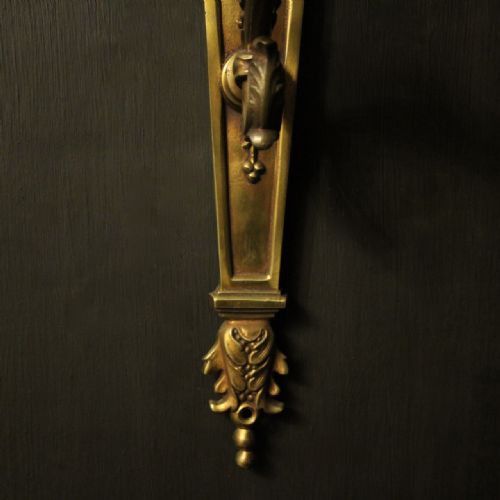 FRENCH 19TH CENTURY PAIR OF GILDED BRONZE TWIN ARM ANTIQUE WALL LIGHTS - ADDITIONAL PHOTO 7