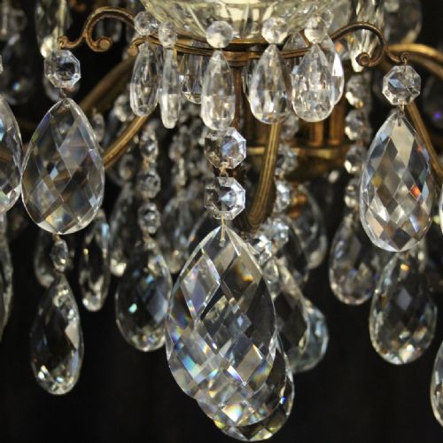 ITALIAN GILDED CRYSTAL 15 LIGHT ANTIQUE CHANDELIER - ADDITIONAL PHOTO 3