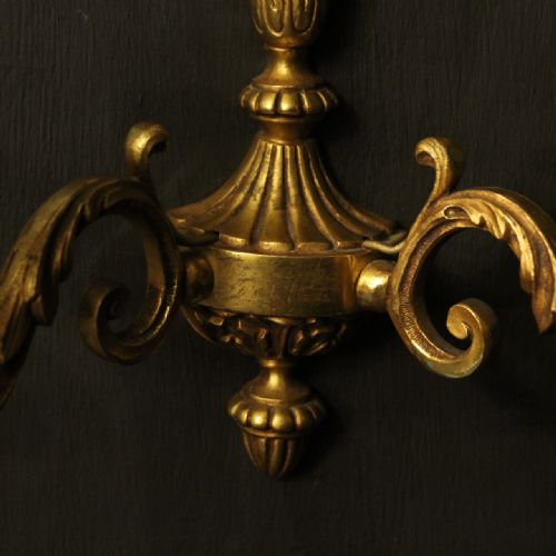 FRENCH GILDED BRONZE TWIN ARM ANTIQUE WALL LIGHTS - ADDITIONAL PHOTO 8