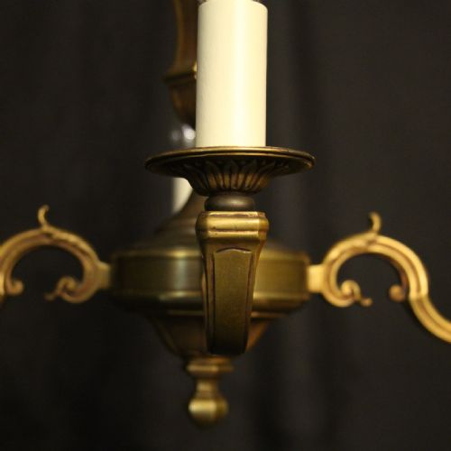 FRENCH GILDED BRONZE 4 LIGHT ANTIQUE CHANDELIER - ADDITIONAL PHOTO 1