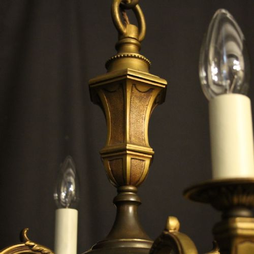 FRENCH GILDED BRONZE 4 LIGHT ANTIQUE CHANDELIER - ADDITIONAL PHOTO 6