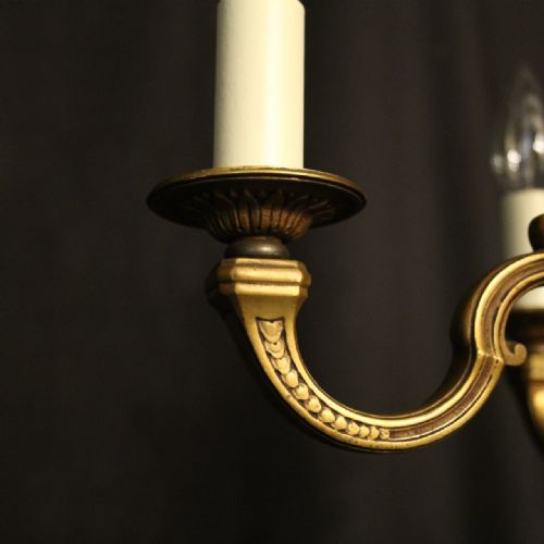 FRENCH GILDED BRONZE 4 LIGHT ANTIQUE CHANDELIER - ADDITIONAL PHOTO 8