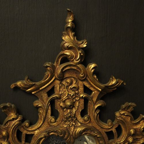 FRENCH PAIR OF TWIN ARM GILDED ANTIQUE GIRANDOLES - ADDITIONAL PHOTO 3