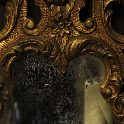 FRENCH PAIR OF TWIN ARM GILDED ANTIQUE GIRANDOLES - ADDITIONAL PHOTO 8